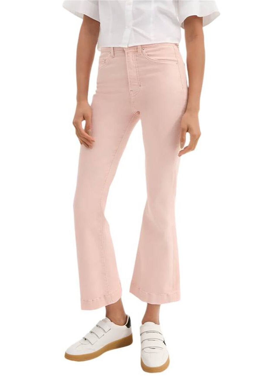 Veronica Beard  Carson Ankle Flare Jean in Stoned Pink Shell 27